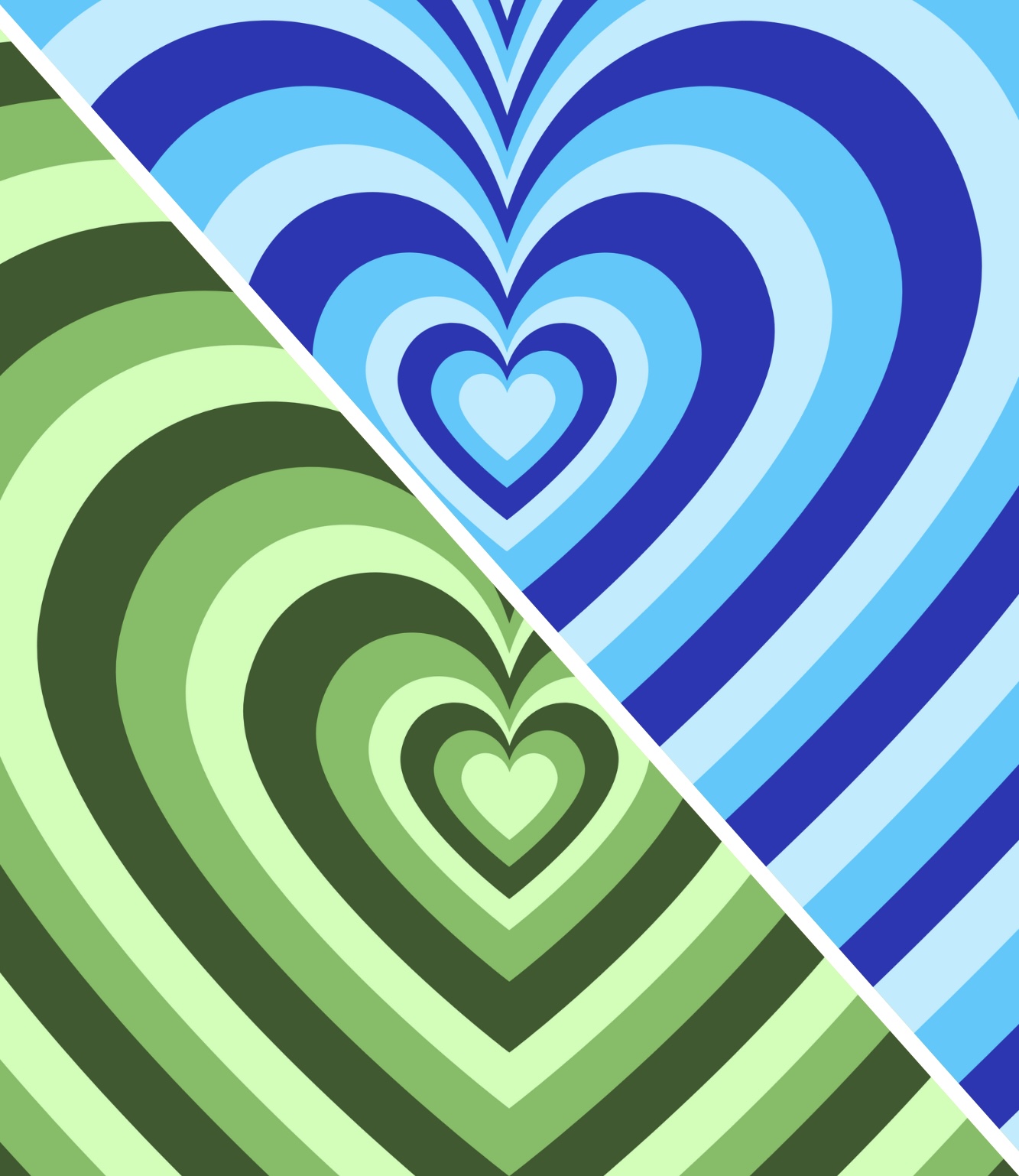 Groovy Hearts (Green/Blue)